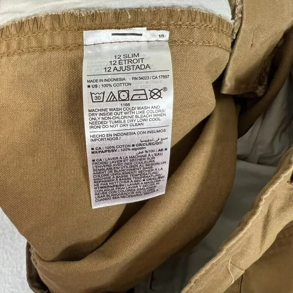 Old Navy Pants Kids Girls 12 Brown Slim Baggy Cargo Doea Deer